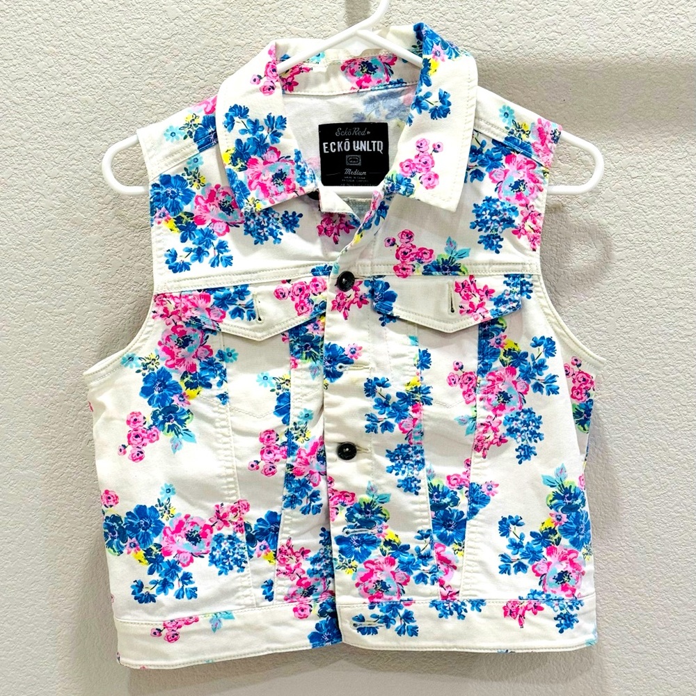 Ecko Unltd Denim Sleeveless Button Up Shirt Sz M
